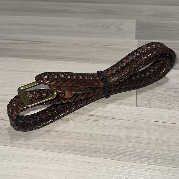 AKE DOCKERS Accessories - AKE DOCKERS Women’s Brown Genuine Bonded Leather Braided Woven Pattern (34/85)